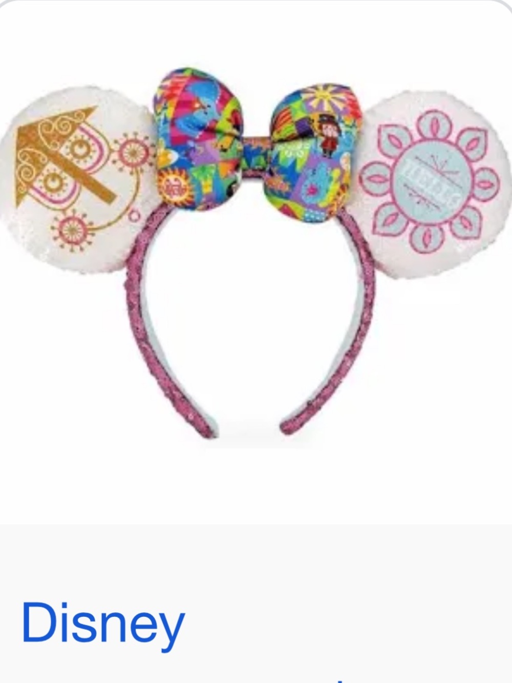Disneyland It's A Small World Minnie
Mouse Ears Headband- Vintage